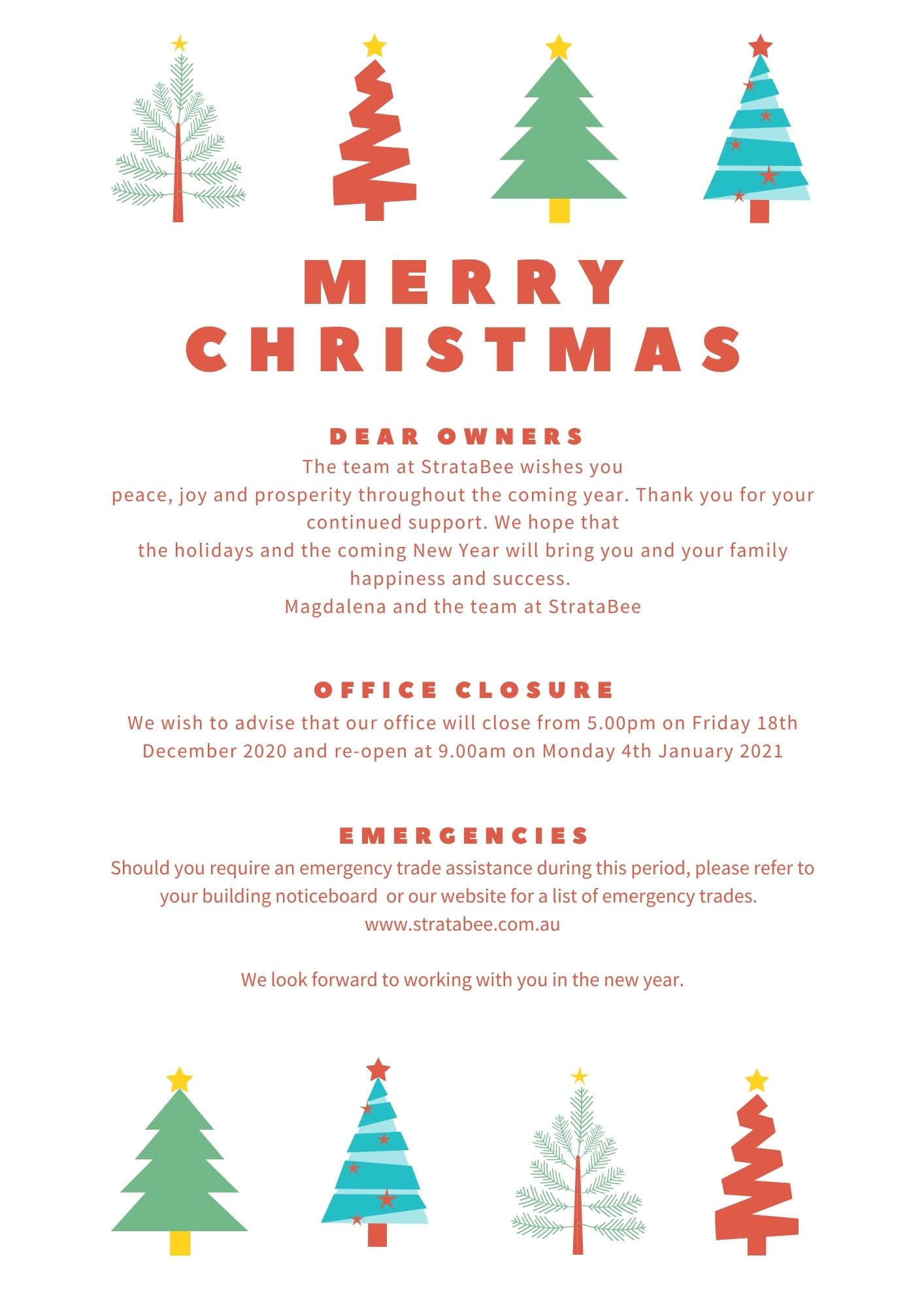 Christmas Closure Notice